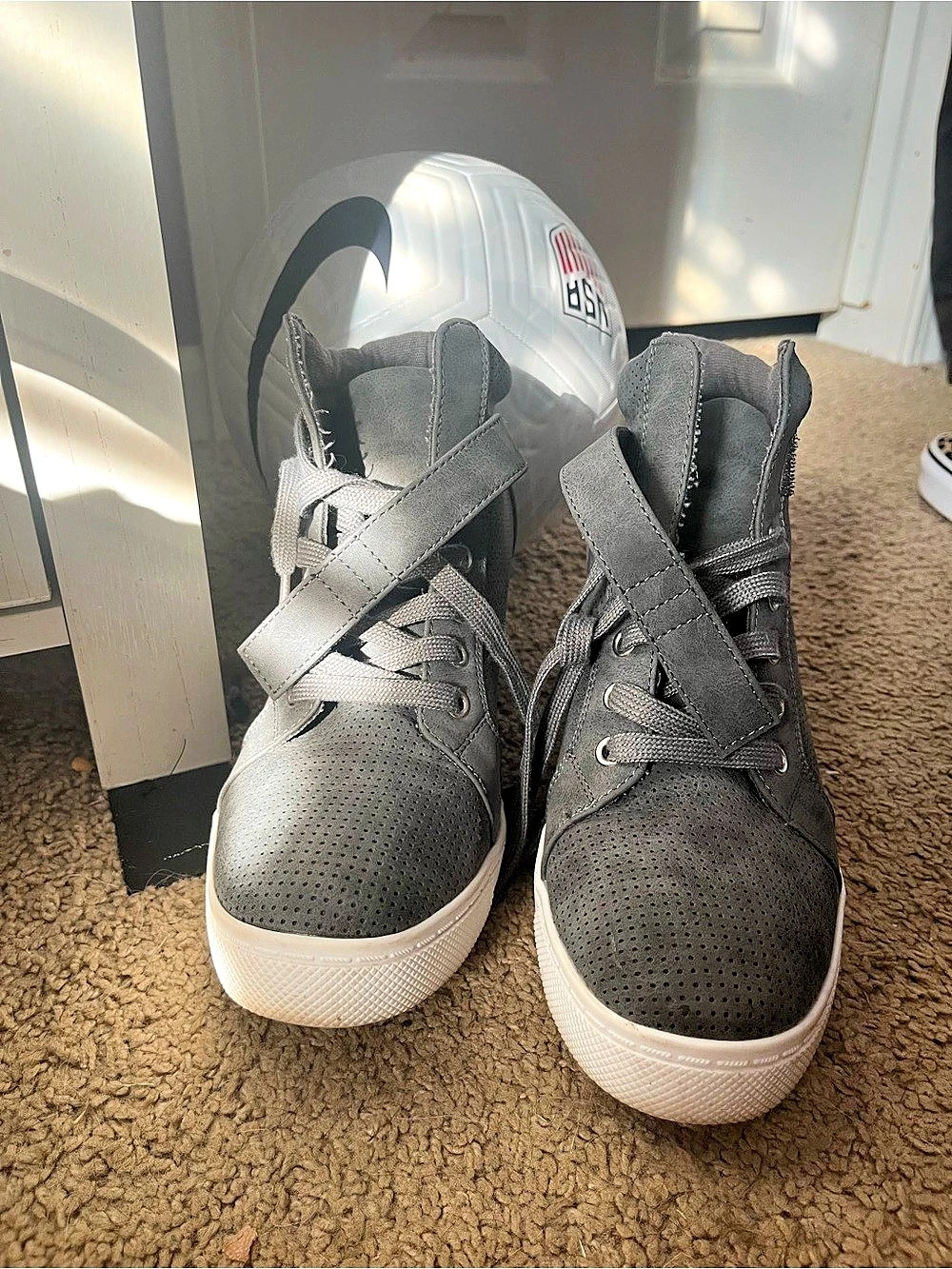 Madden Girl Perry Hidden Wedge Sneaker Women's Gray High-Top